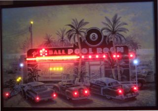 8 Ball Pool Room Neon/LED Poster