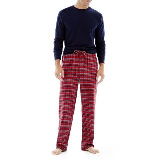 Stafford Flannel Pants and Long Sleeve Tee Set, Red, Mens