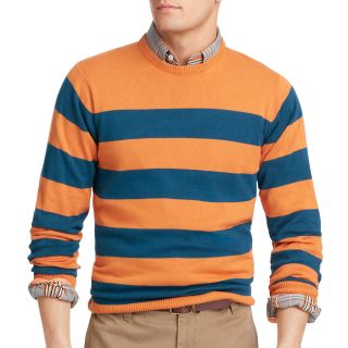 Izod Rugby Crewneck Sweater, Orange, Mens