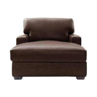 Leather Possibilities Track Arm Chaise, Chocolate (Brown)