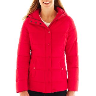 St. Johns Bay Puffer Jacket   Talls, Red, Womens