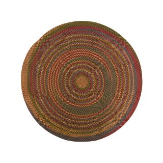 Monticello Reversible Braided Indoor/Outdoor Round Rug, Olive