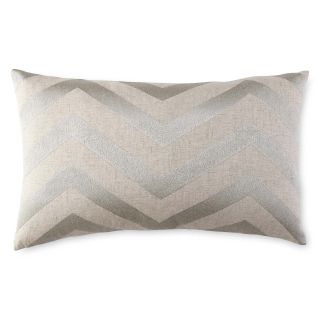 Chevron Oblong Decorative Pillow, Silver