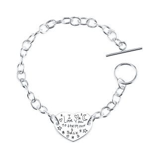 I Love You To The Moon Bracelet Sterling Silver, Womens