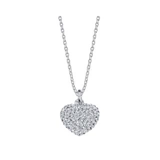 Bridge Jewelry Crystal Heart Puff Pendant