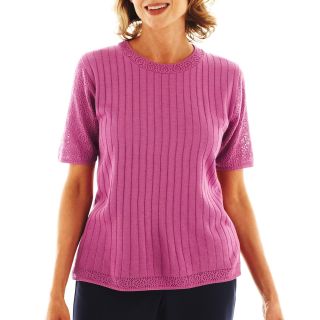 Alfred Dunner Sweet Temptations Solid Sweater Shell, Raspberry, Womens