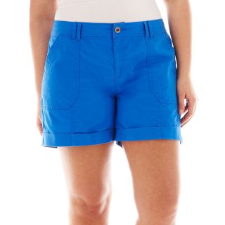 A.N.A Cuffed Cargo Shorts   Plus, Blue, Womens