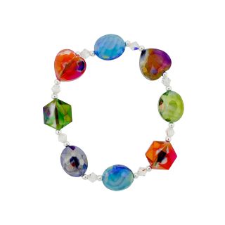Bridge Jewelry Multicolor Glass Bead Stretch Bracelet