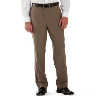 Stafford Year Round Flat Front Pants, Taupe, Mens