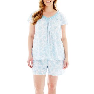 Earth Angels Tank and Boxers Pajama Set   Plus, Blue, Womens