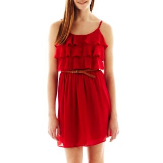 LOVE REIGNS Tiered Bodice Dress, Red