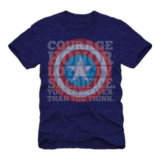 Captain America Graphic Tee, Nvy Htr Cpt Americ, Mens