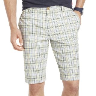 Izod Plaid Seersucker Shorts, Pineneedle, Mens