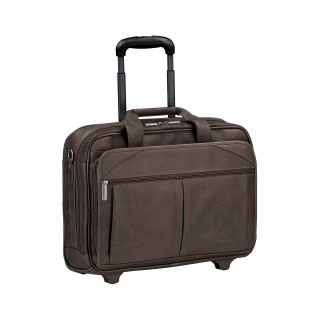 Solo Leather CheckFast Rolling Laptop Case