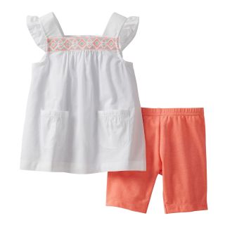 Carters 2 pc. Flutter Sleeve Top and Short Set   Girls newborn 24m, White,