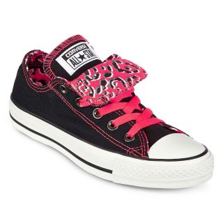 Converse Chuck Taylor Womens Double Tongue Sneakers, Black/Pink