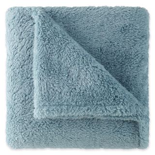 Sunbeam Lofty Plush Throw, Blue