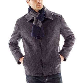 Izod Bomber Jacket with Rugby Scarf, Charcoal, Mens