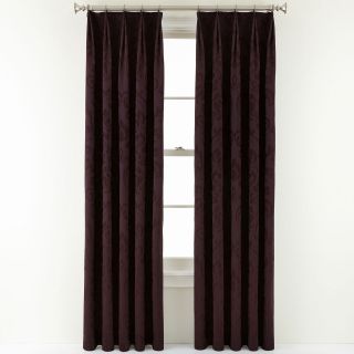 ROYAL VELVET Dolce Ring Top Pinch Pleat Curtain Panel, Dark Raisin