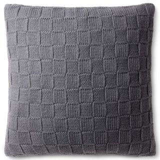 CONRAN Design by Basket Knit Wool 18 Square Decorative Pillow, Gray