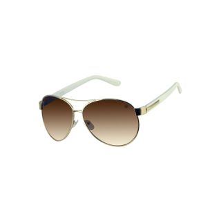 Labelle Aviator Sunglasses, White, Womens