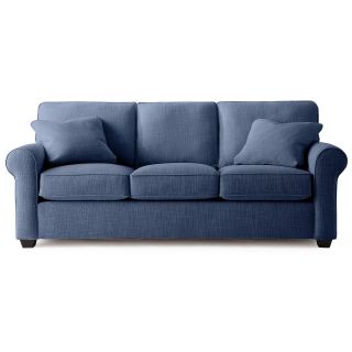 Possibilities Roll Arm 86 Queen Sleeper Sofa, Sapphire (Blue)