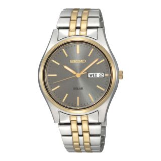 Seiko Solar Mens Two Tone Stainless Steel Watch