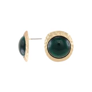 KJL by KENNETH JAY LANE Simulated Emerald Button Earrings, Womens