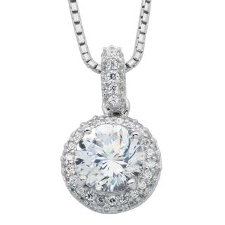 100 Facets by DiamonArt Cubic Zirconia & Diamond Accent Framed Pendant, Womens