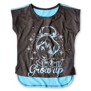 Tinker Bell Never Grow Up Graphic Tee   Girls 6 16, Grey, Girls