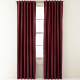 ROYAL VELVET Silk Pinstripe Back Tab Curtain Panel, Red