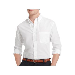 Izod Poplin Shirt, White, Mens