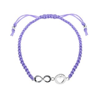 Bridge Jewelry Infinity & Heart Purple Macramé Bracelet