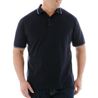 CLAIBORNE Short Sleeve Stretch Piqué Polo Shirt Big and Tall, Athens Navy, Mens