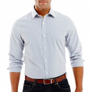 CLAIBORNE Slim Fit Button Front Shirt, Blue, Mens