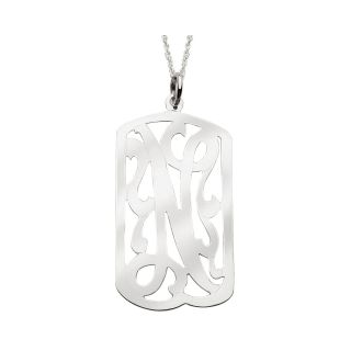 Sterling Silver Initial Swirl ID Tag, Womens