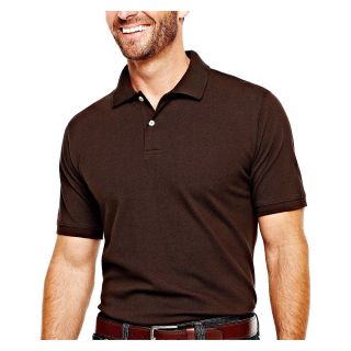 St. Johns Bay Essential Piqué Polo Shirt, Brown, Mens