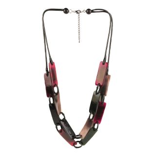 Designs by Adina Multicolor Resin Link Necklace, Womens
