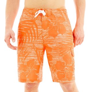 Speedo Line Drawn Floral Swim Trunks, Orange, Mens