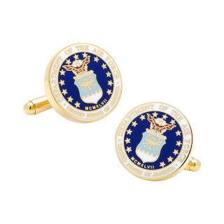 Air Force Insignia Cuff Links, White/Gold, Mens
