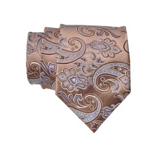 Stafford Crown Paisley Silk Tie, Taupe, Mens