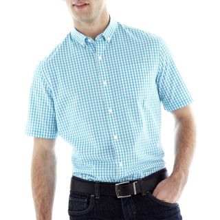 CLAIBORNE Button Front Shirt, Blue, Mens