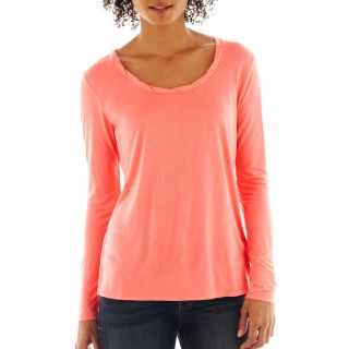 A.N.A High Low Scoopneck Tee, Fiji Coral, Womens