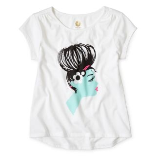 Total Girl Graphic Top   Girls 6 16 and Plus, White, Girls
