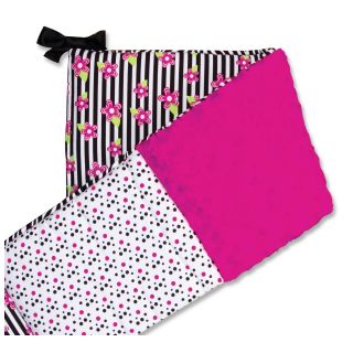 Trend Lab Zahara Bumper Pad, Black/White/Pink, Girls