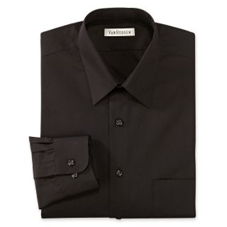 Van Heusen Poplin Dress Shirt, Black, Mens