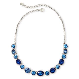 MONET JEWELRY Monet Silver Tone Blue Stones Collar Necklace