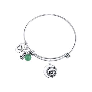 Bridge Jewelry Footnotes Too Stainless Steel Green Bead & Dream Charm