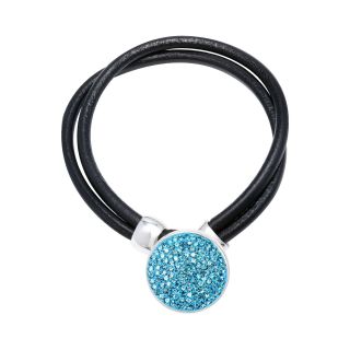 Bridge Jewelry Round Aqua Crystal Cord Bracelet
