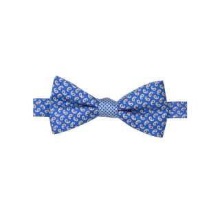 Stafford Maudie Pine Paisley Pre Tied Contrast Knot Bow Tie, Blue, Mens